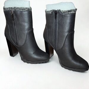 JustFab Charcoal Heeled Boots